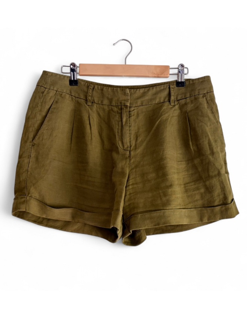 Tommy Bahama Women's Olive Green 100% Linen Shorts Size 10